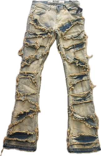 Rebel Minds Men’s Stacked Fit Desert Jeans