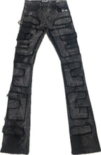 Load image into Gallery viewer, Rebel Minds Men’s Stacked Fit Black Jeans