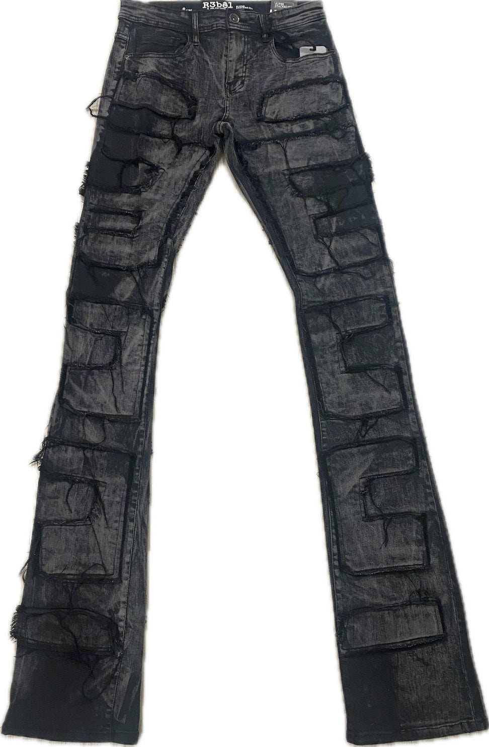 Rebel Minds Men’s Stacked Fit Black Jeans