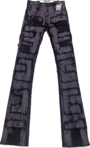 Rebel Minds Men’s Stacked Fit Purple Jeans