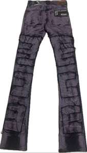 Rebel Minds Men’s Stacked Fit Purple Jeans