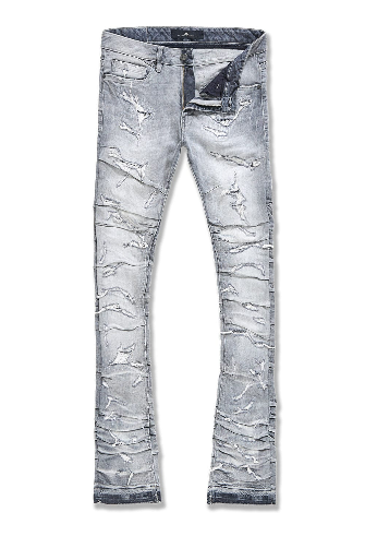 MARTIN STACKED - RIPPLE EFFECT DENIM ARCTIC GREY Jeans