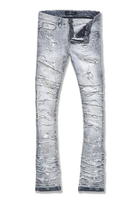 MARTIN STACKED - RIPPLE EFFECT DENIM ARCTIC GREY Jeans