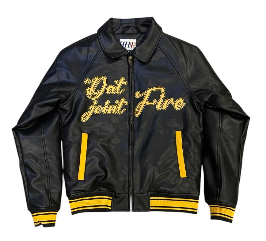 Dat Joint Fire Leather Black Jacket