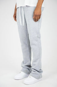 STACKED FLEECE PANTS Heather Grey