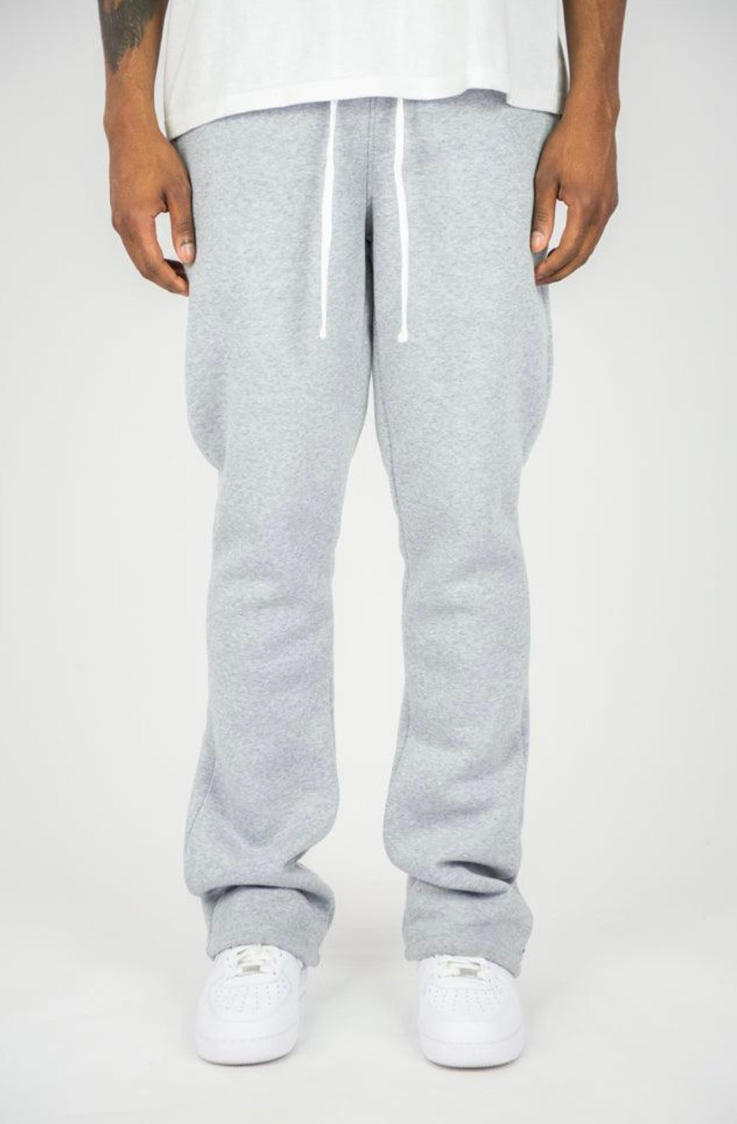 STACKED FLEECE PANTS Heather Grey