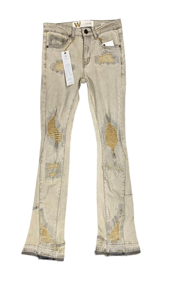 Waimea Grey Sand Wash Flair Jeans