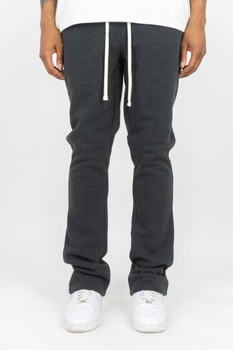 STACKED FLEECE PANTS ( charcoal )