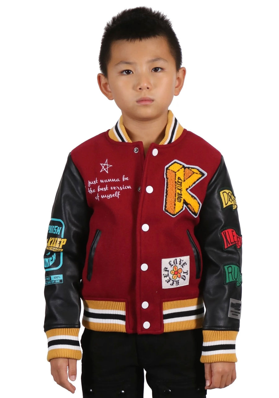 MAROON Kid's Varsity Jacket