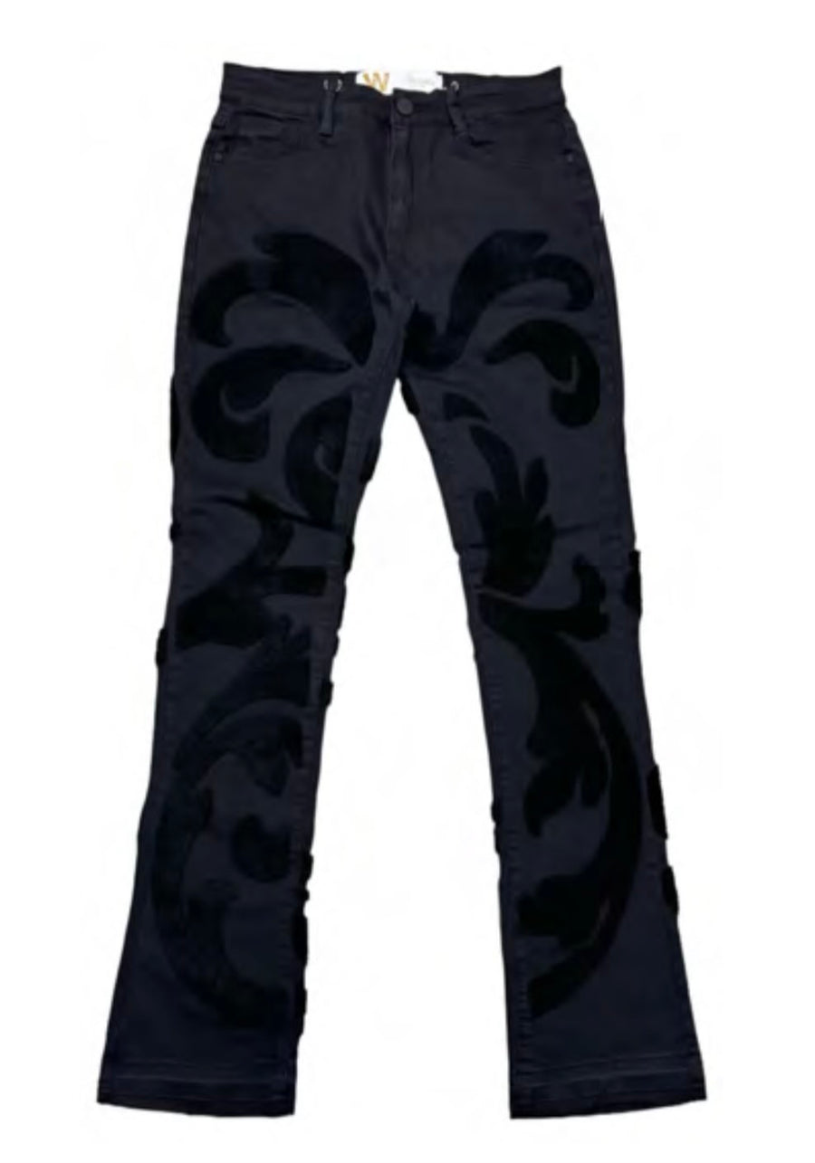 MEN’S WAIMEA STACKED FIT JET BLACK JEANS