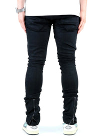 ALAN Men's Premium Wax Coated Skinny Denim Pants