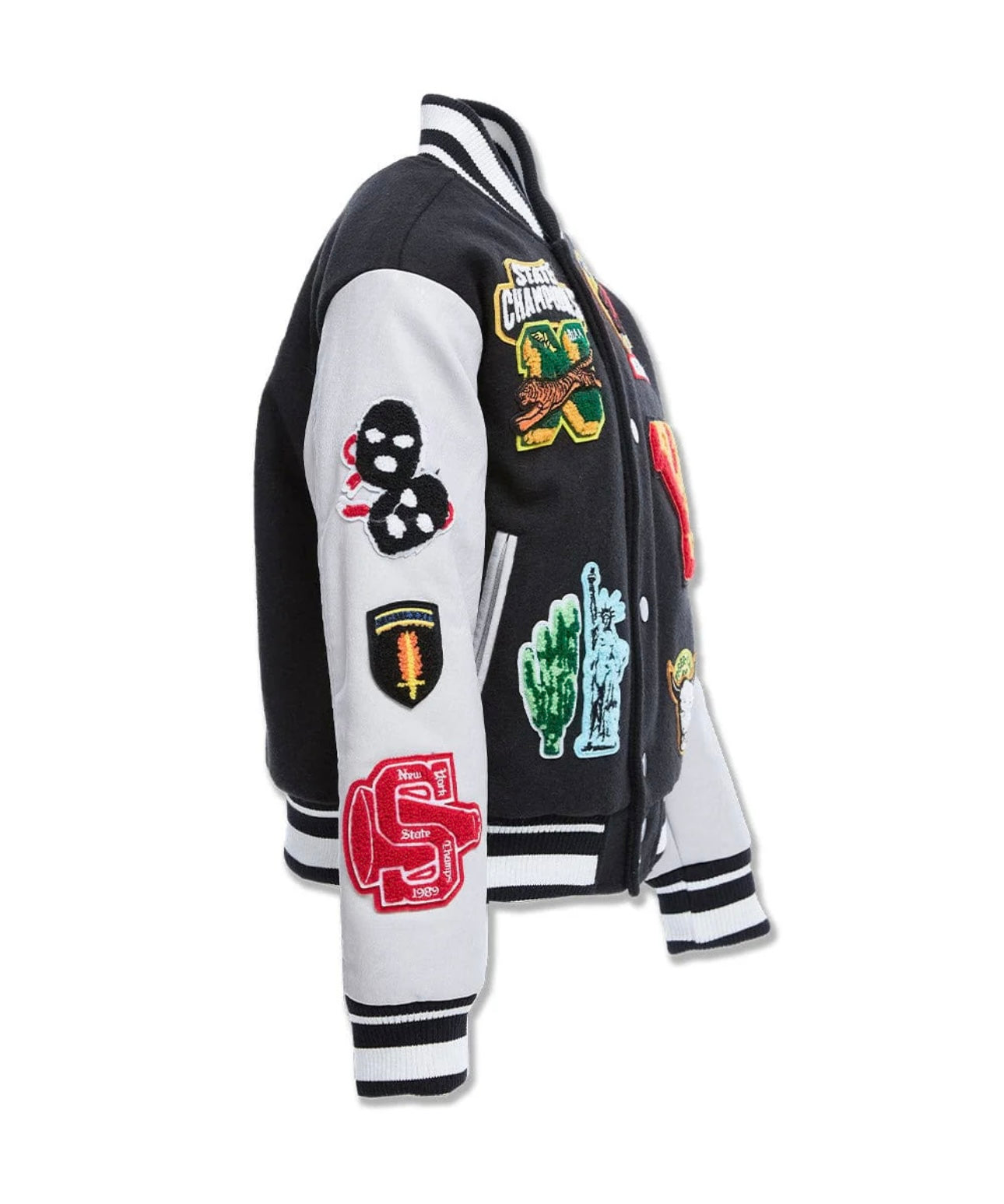 KIDS EMPIRE CITY VARSITY JACKET (BLACK)