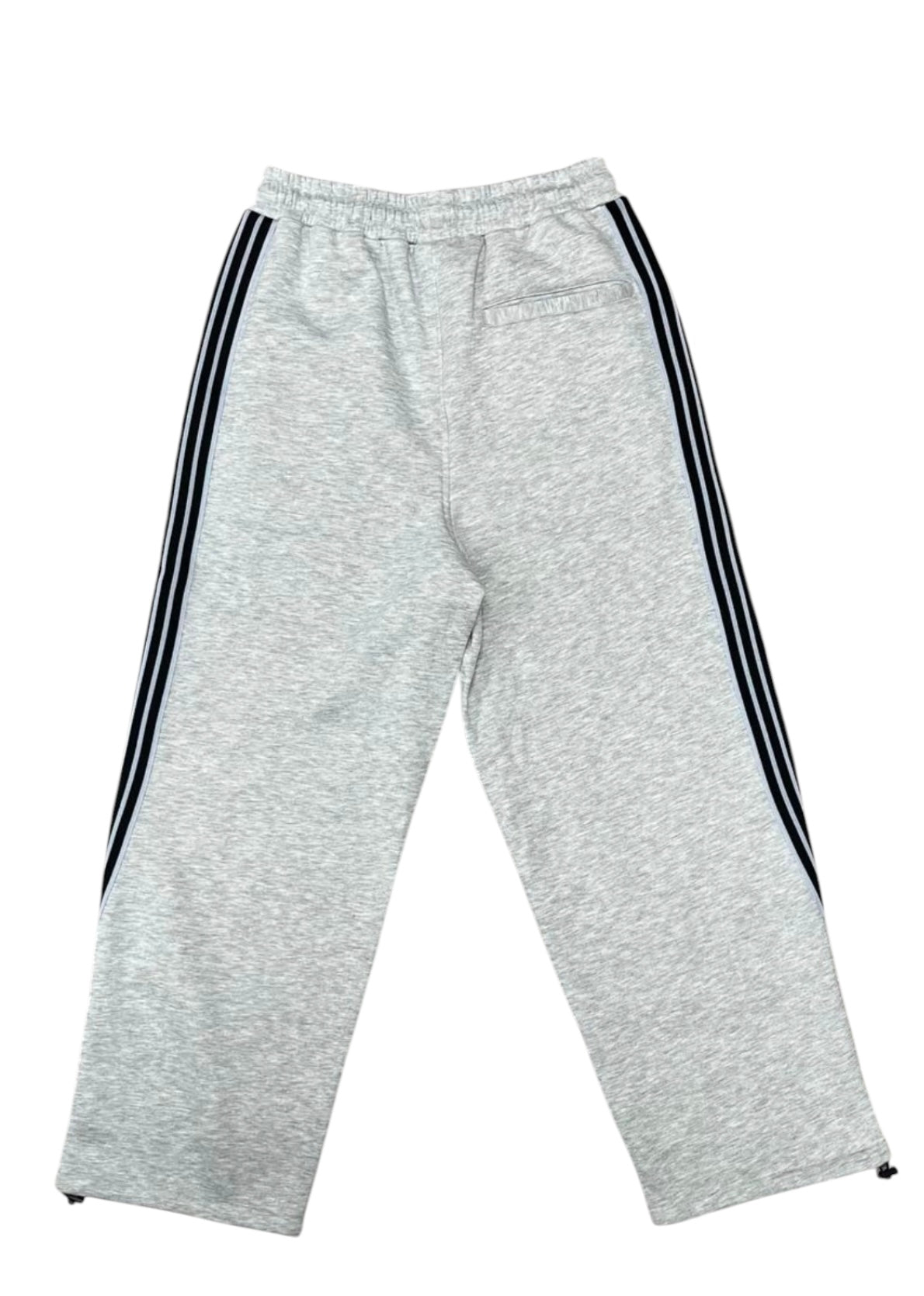 FLEECE STRIPED BAGGY PANTS (Grey)