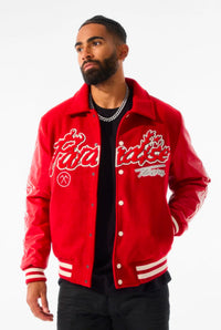 Paradise Tour Varsity Jacket (Red)