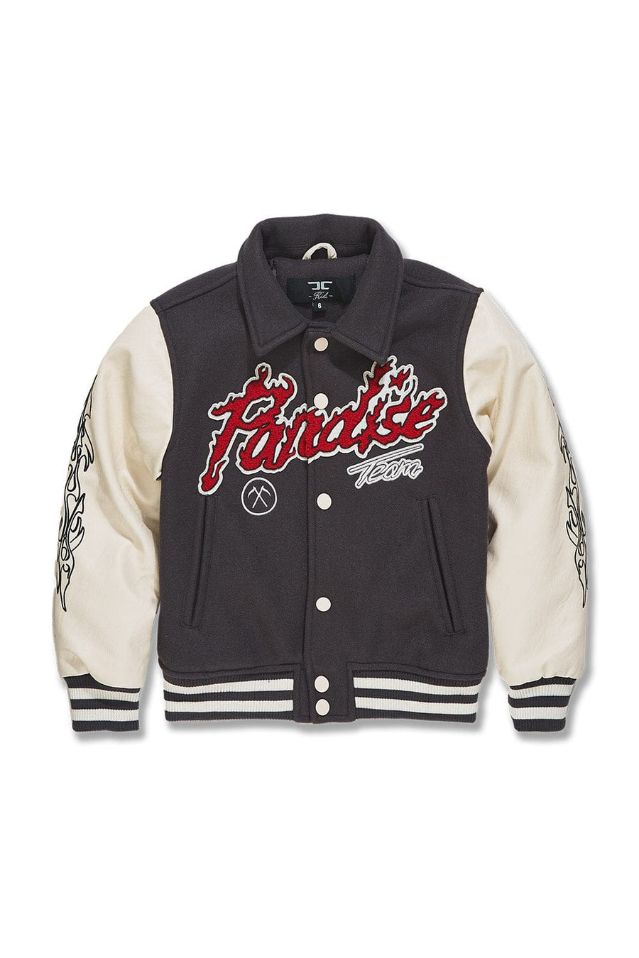 Kids Paradise Tour Varsity Jacket (Off Black)