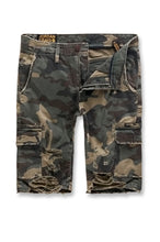 Load image into Gallery viewer, WAR TORN CARGO SHORTS (WOODLAND)