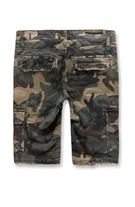 WAR TORN CARGO SHORTS (WOODLAND)