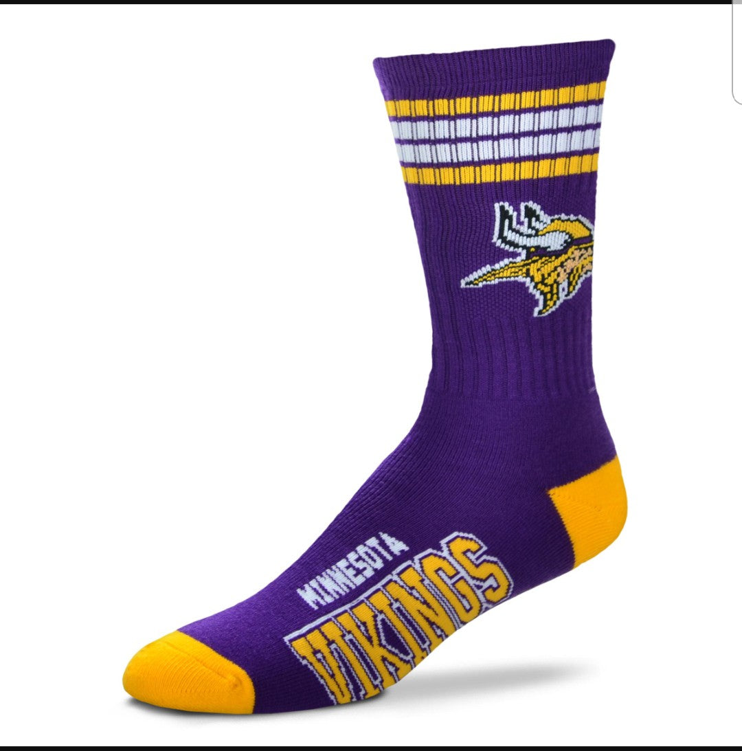 For Bare Feet Vikings 4-Striped Socks